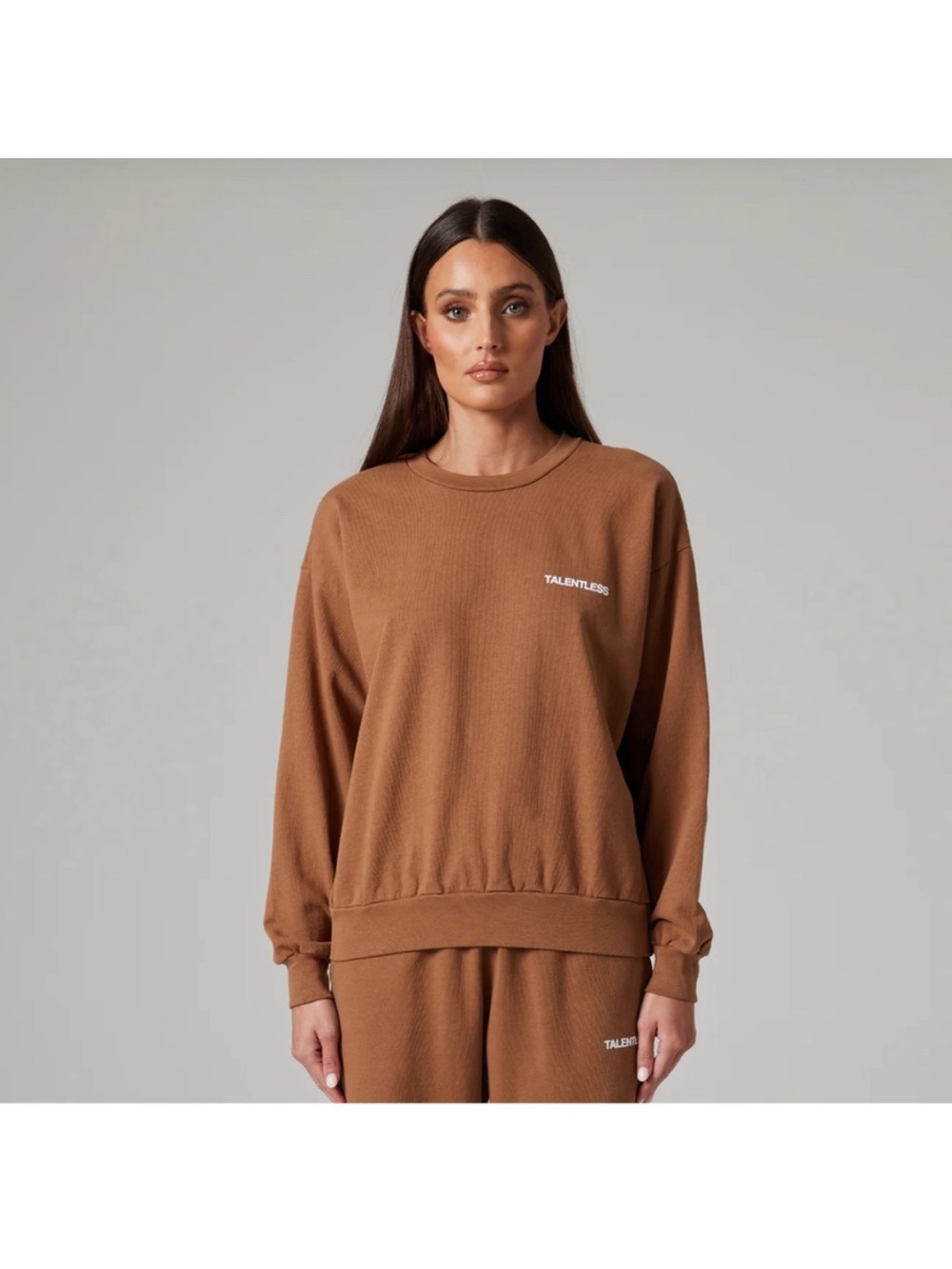 Talentless LIGHTWEIGHT CREWNECK Camel Brown Streetwear Sz M